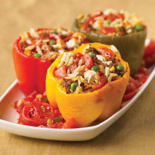 Capsicum Risotto Stuffed in Grilled Bell Pepper