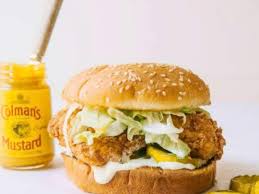 Chicken Burger with Three Mustard Sauce