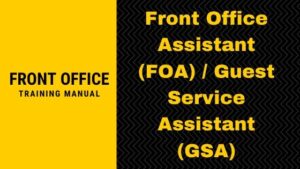 Front Office Sample Training Manual For FOA or GSA