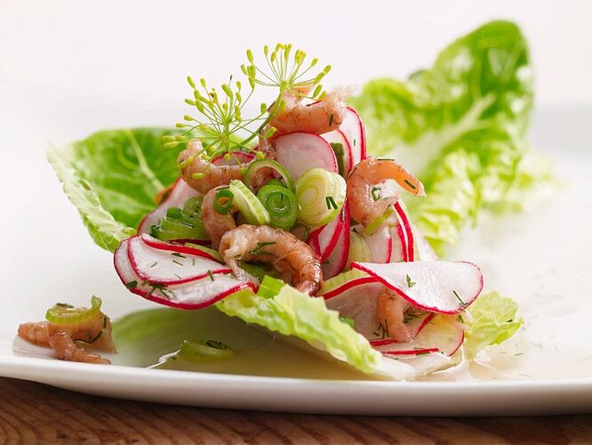 Grilled Shrimp and Radish Salad