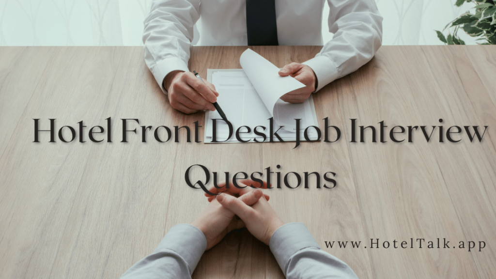 hotel front desk job interview questions