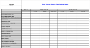 Hotel Revenue Report Sample Excel File