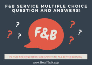 Multi Choice Interview Questions For Food and beverage service