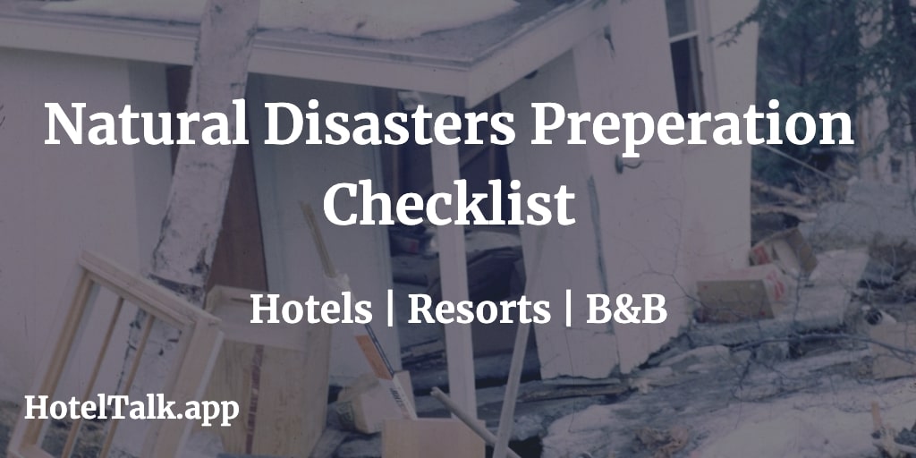 Natural Disasters ,Storms ,Cyclone Preparation Checklist for Hotels or Resorts