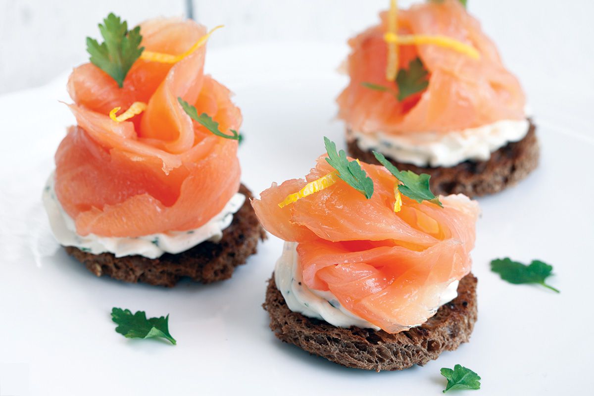 Smoked Salmon Sandwich on Herbed Biscuit