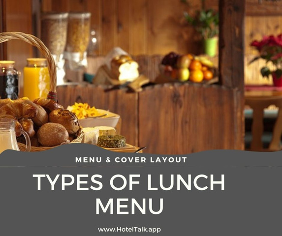 5 Types of Lunch in Hotel With Menu and Cover Layout