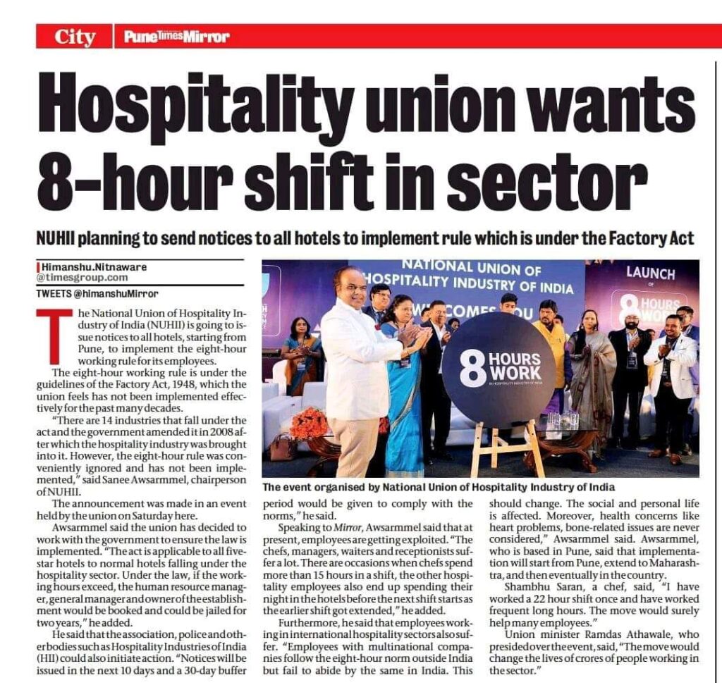 8 Hours Work Shift First Time In Hospitality Industry HotelTalk 