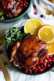 Chile Rubbed Cornish Game Hen with Orange Scented Boniator and Red Wine Mojo