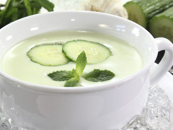 Chilled Cucumber Soup - Cucumber Mint Gazpacho
