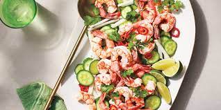 Coconut and Macadamia Fried Shrimp with Marinated Cucumbers