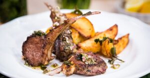 Grilled Lamb Chops with Bacon Potatoes