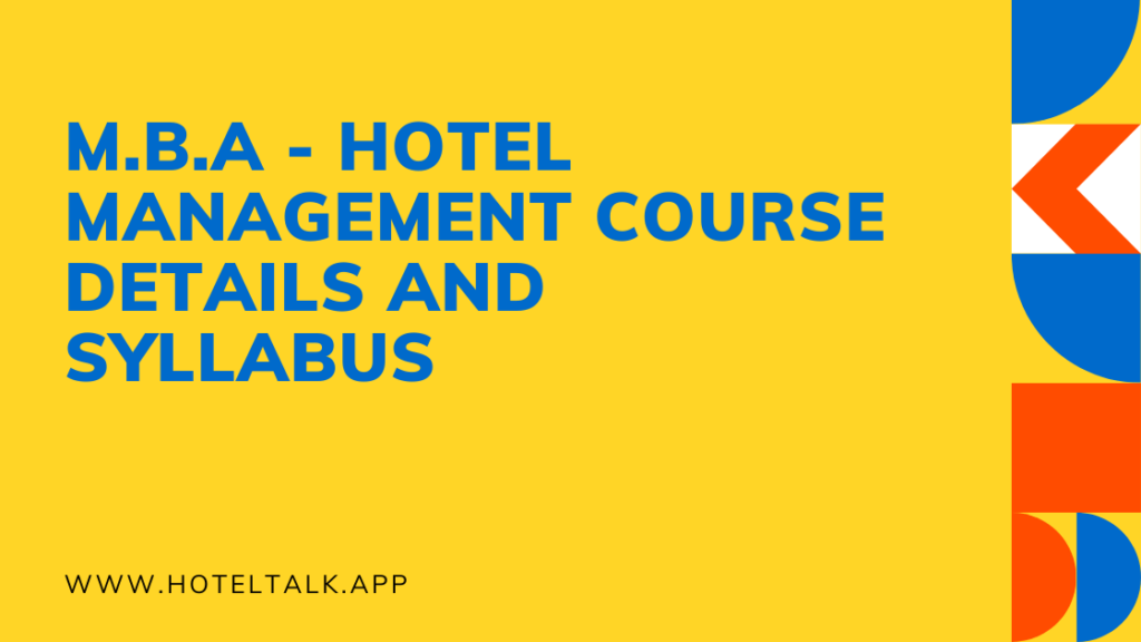 Hotel Management Course Syllabus Pdf