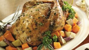Roasted Chicken with Caramelized Garlic and Sage