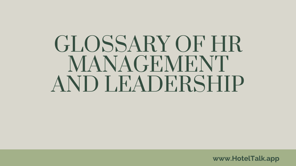 Glossary Of HR Management And Leadership